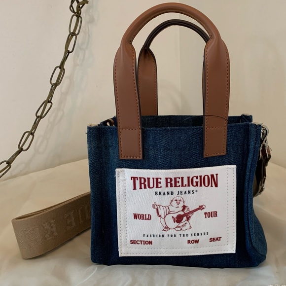 *NWT* True Religion Denim Mini Tote and Crossbody Strap - Picture 3 of 14